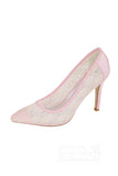 Stiletto Heel Lace Pointed Toe Bridal Shoes SWS16035 - COCOMELODY