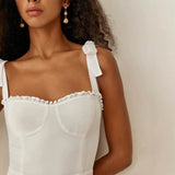 Sweetheart Floor Length Chiffon Wedding Jumpsuit 904145641844 - COCOMELODY