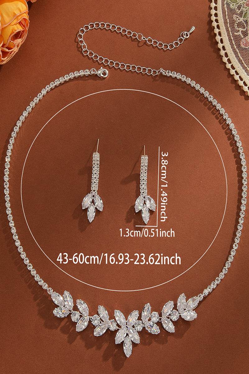Elegant Rhinestone Wedding Earrings/Necklace Jewelry Sets (Set of 2) 896520168926 - COCOMELODY