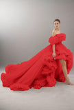 A-Line Court Train Tulle Prom Dress CS0406 - COCOMELODY