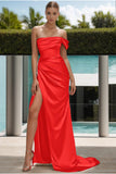 Sheath-Column Sweep-Brush Train Silk-Like Prom Dress CS0437 - COCOMELODY
