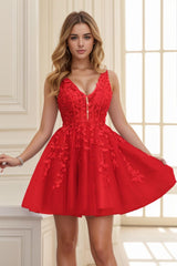 A-line Short-Mini Tulle Prom Dress CS0410 - COCOMELODY