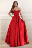 A-Line Floor Length Satin Prom Dress CS0458 - COCOMELODY