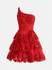 A-line Short Mini Tulle Prom Dress CS0420 - COCOMELODY