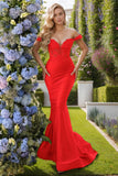 Trumpet-Mermaid Sweep-Brush Train Silk-Like Prom Dress CS0450 - COCOMELODY