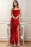 Asymmetrical Floor Length Sequined Prom Dress CS0479 - COCOMELODY