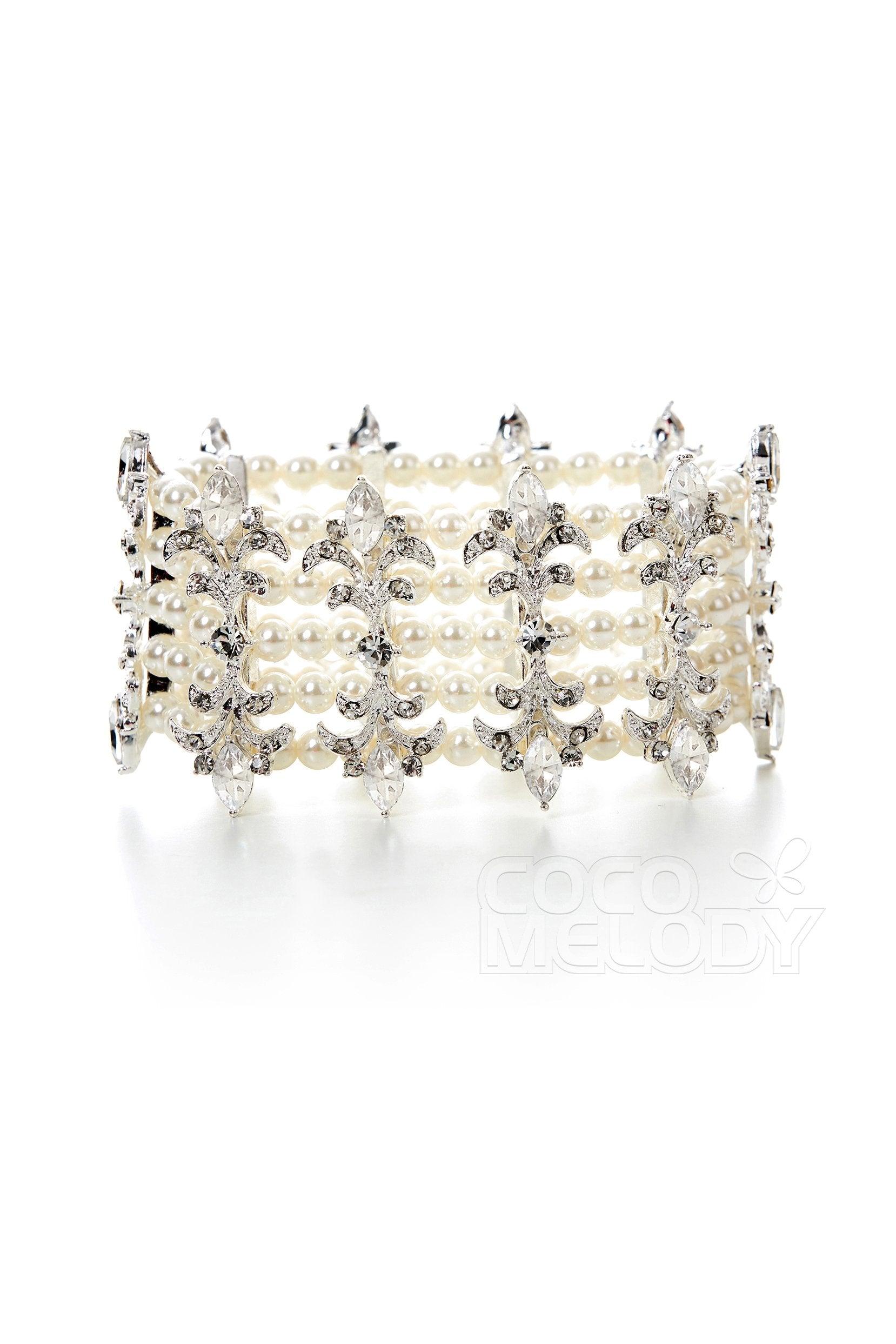 Luxurious Alloy and Zircon Wedding Bracelets HL17002 - COCOMELODY