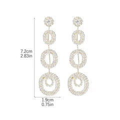 Romantic Rhinestone Dangle Earrings 900594053147 - COCOMELODY