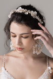 Crystals Flower Headpiece Earrings Jewelry CY0057 - COCOMELODY