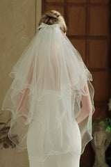 Three-tier Cut Edge Tulle Hip Veils with 887063849227 - COCOMELODY