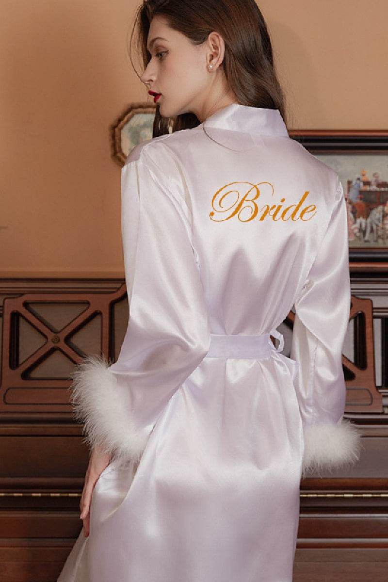 Personalized Bride Bridesmaid Robes Sexy Satin Robes 767772382395 - COCOMELODY