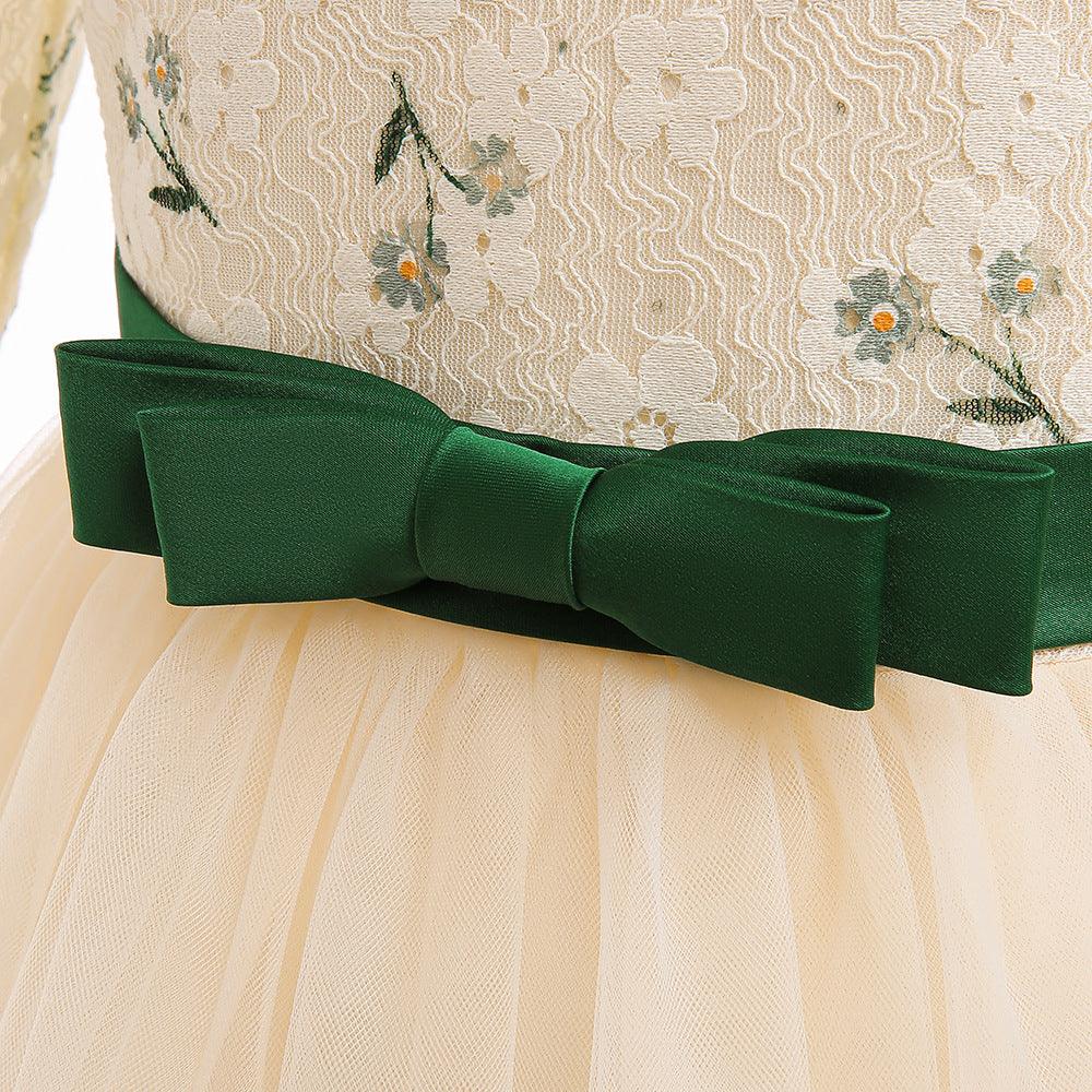 A-Line Maxi Tulle Flower Girl Dress 682328644676 - COCOMELODY