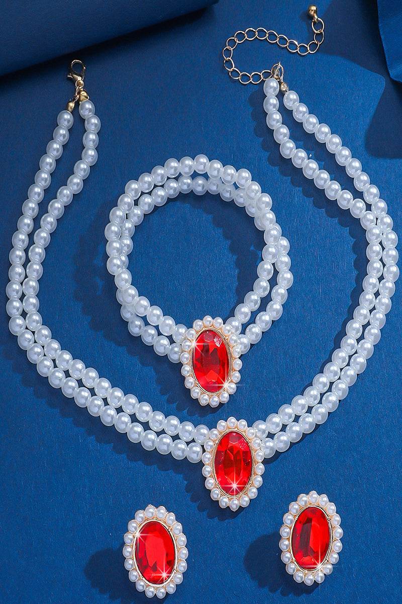 Classic Pearl/Bracelet/ Wedding Earrings/Necklace Jewelry Sets (Set of 3) 834263932975 - COCOMELODY