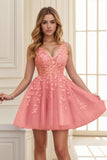 A-line Short-Mini Tulle Prom Dress CS0410 - COCOMELODY