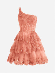 A-line Short Mini Tulle Prom Dress CS0420 - COCOMELODY