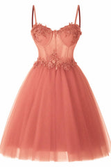 A-Line Short-Mini Tulle Prom Dress CS0400 - COCOMELODY
