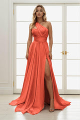 A-Line Sweep-Brush Train Chiffon Prom Dress CS0435 - COCOMELODY