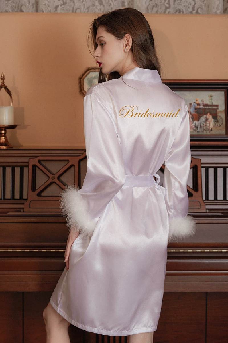 Personalized Bride Bridesmaid Robes Sexy Satin Robes 767772382395 - COCOMELODY