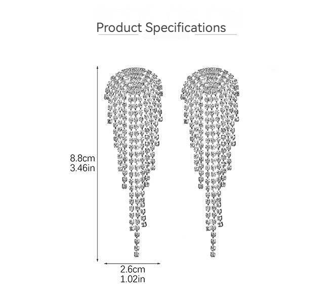 Rhinestone/Tassels Drop Earrings 751330283865 - COCOMELODY