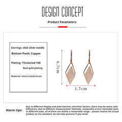 Full diamond geometric earrings 651717894595 - COCOMELODY