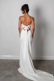 Sheath-Column Sweep-Brush Train Chiffon Little White Dress 100038
