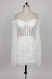 Sheath-Column Short-Mini Lace Little White Dress 100048