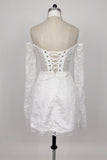 Sheath-Column Short-Mini Lace Little White Dress 100048