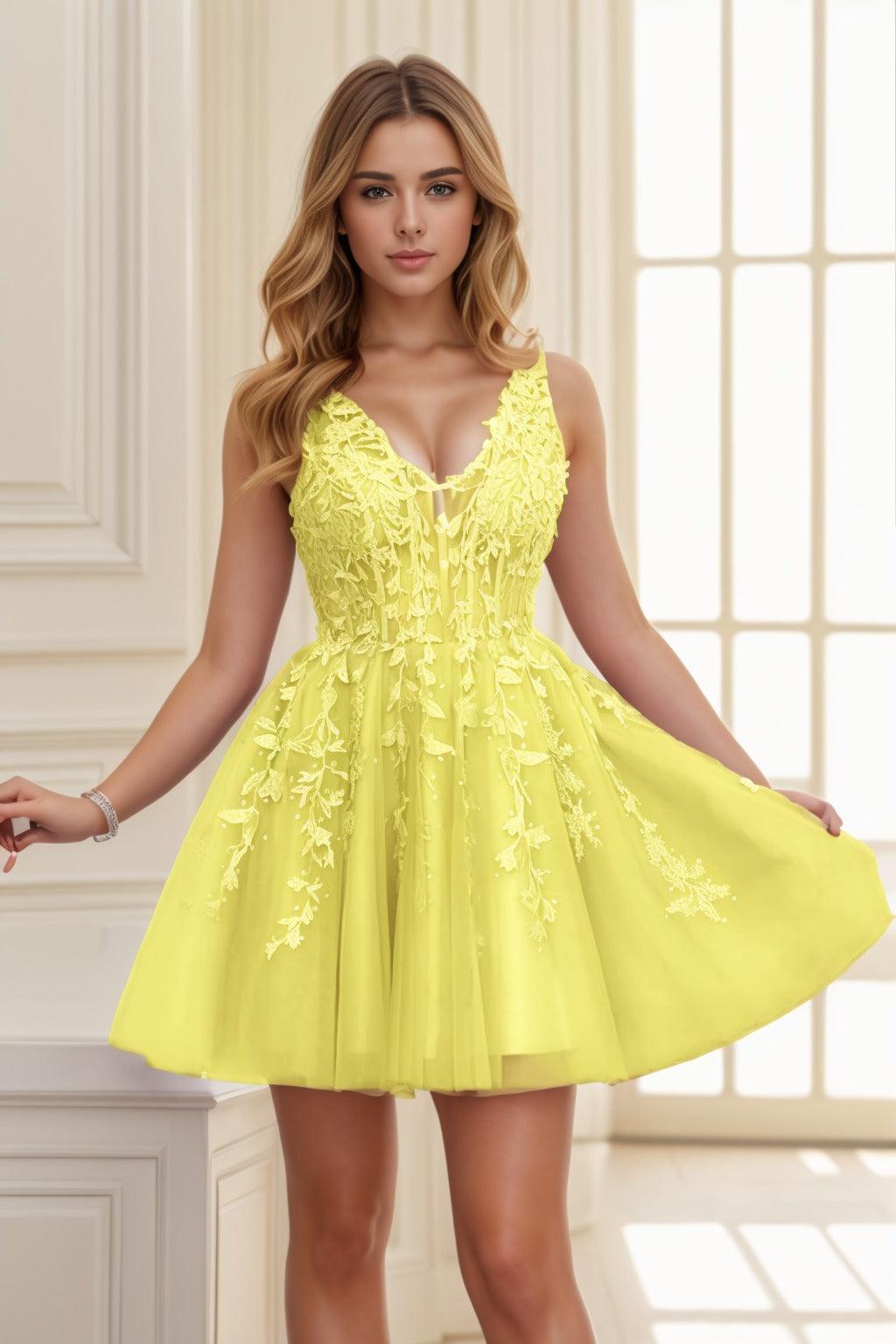 A-line Short-Mini Tulle Prom Dress CS0410 - COCOMELODY