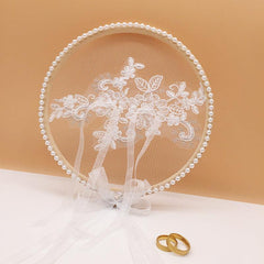 Bow lace handmade creative ring pillow embroidery hoop 598565755946 - COCOMELODY