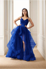 A-Line Floor-Length Tulle Prom Dress CS0412 - COCOMELODY