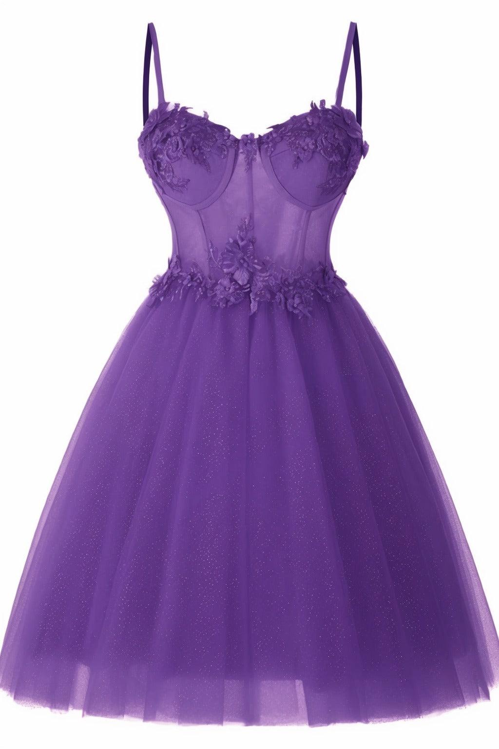 A-Line Short-Mini Tulle Prom Dress CS0400 - COCOMELODY