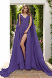 A-Line Floor Length Chiffon Prom Dress CS0454 - COCOMELODY