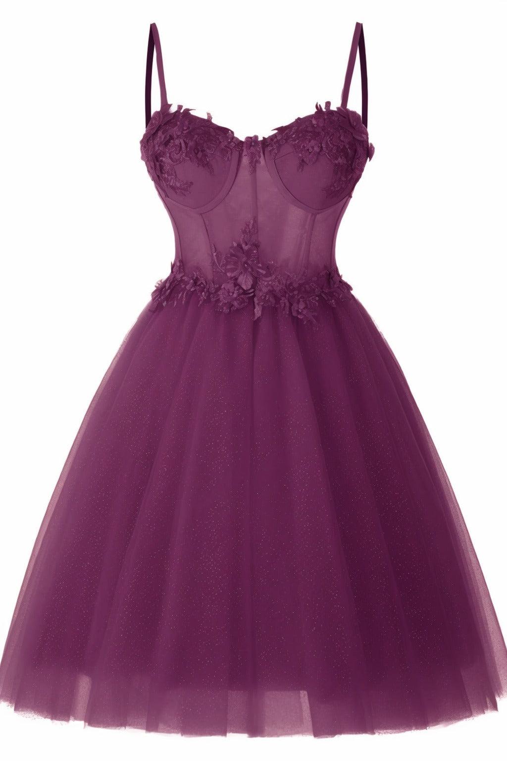 A-Line Short-Mini Tulle Prom Dress CS0400 - COCOMELODY