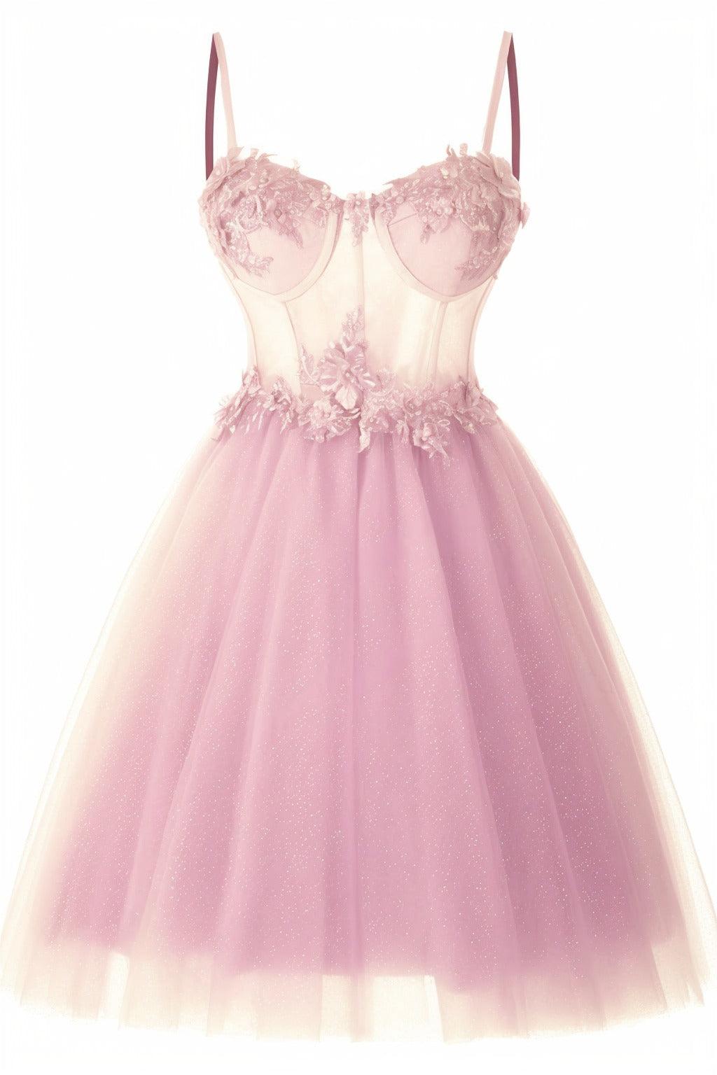 A-Line Short-Mini Tulle Prom Dress CS0400 - COCOMELODY