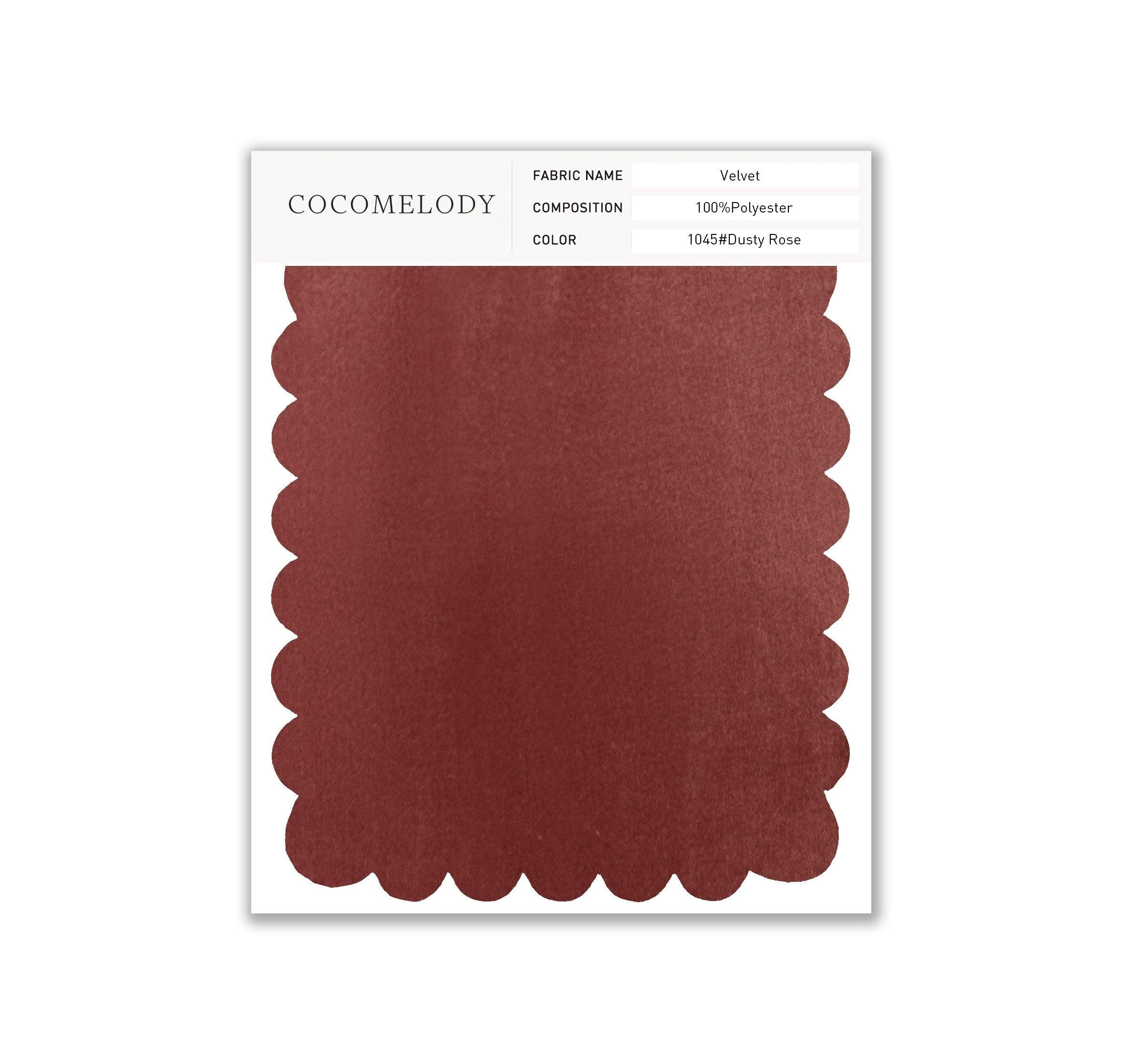 Velvet Fabric Swatch in Single Color SWVT19004 - COCOMELODY