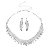 Jewelry Pearl Rhinestone Necklace Earrings 2-Piece Set 526530675260 - COCOMELODY