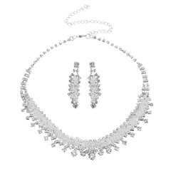 Jewelry Pearl Rhinestone Necklace Earrings 2-Piece Set 526530675260 - COCOMELODY