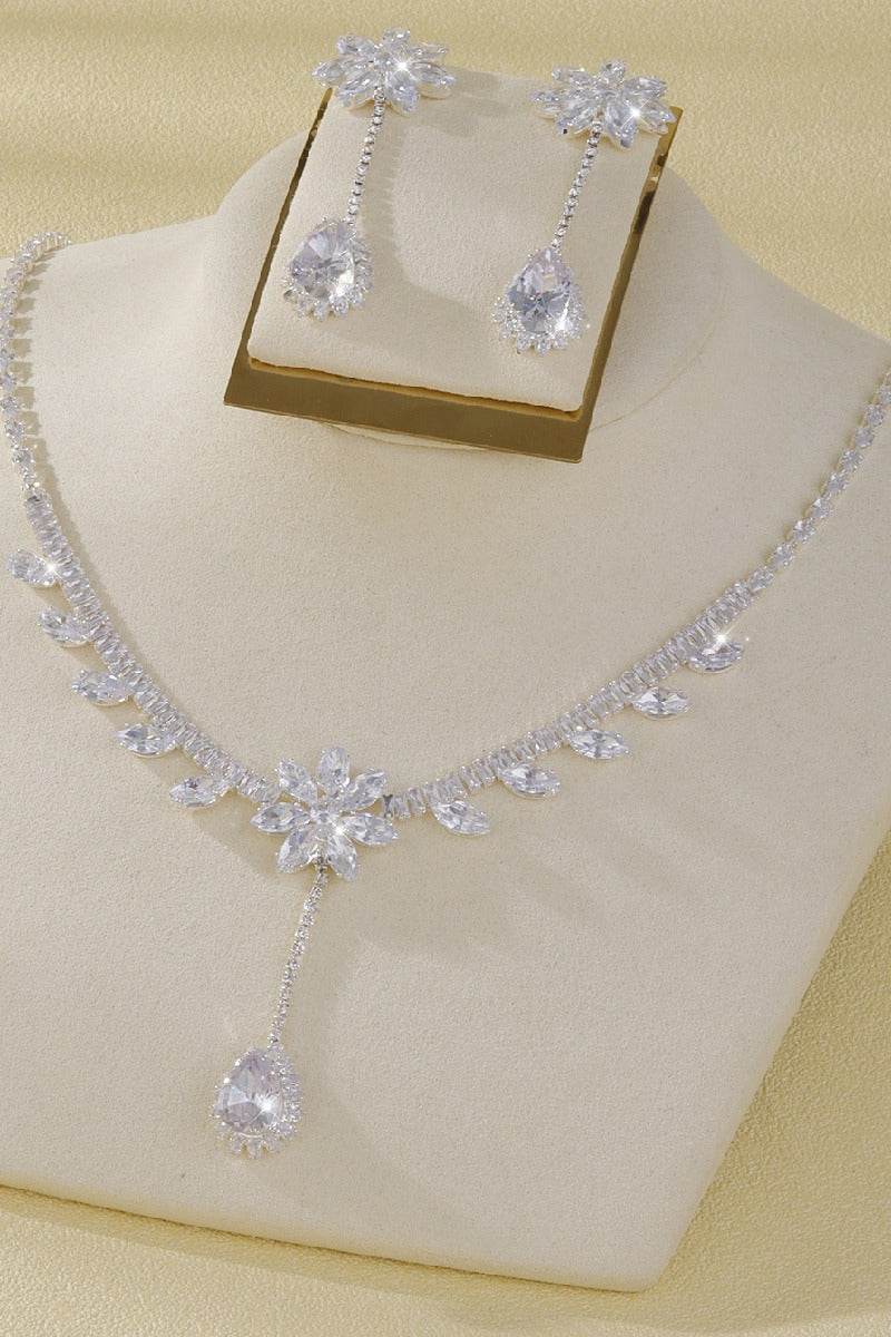 Gorgeous Zircon Earrings/Necklace Jewelry Sets (Set of 2) 837064938270 - COCOMELODY