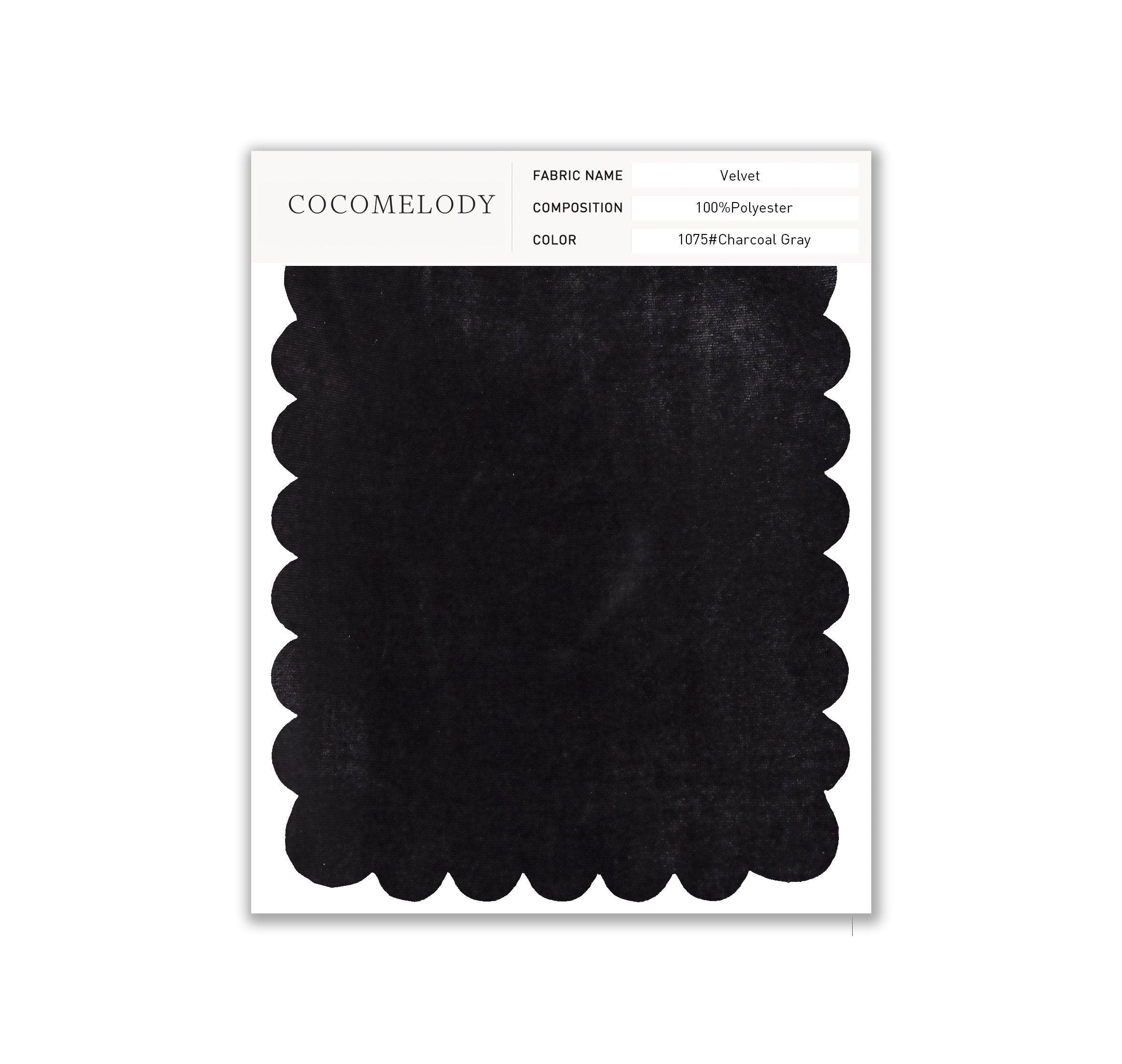 Velvet Fabric Swatch in Single Color SWVT19004 - COCOMELODY