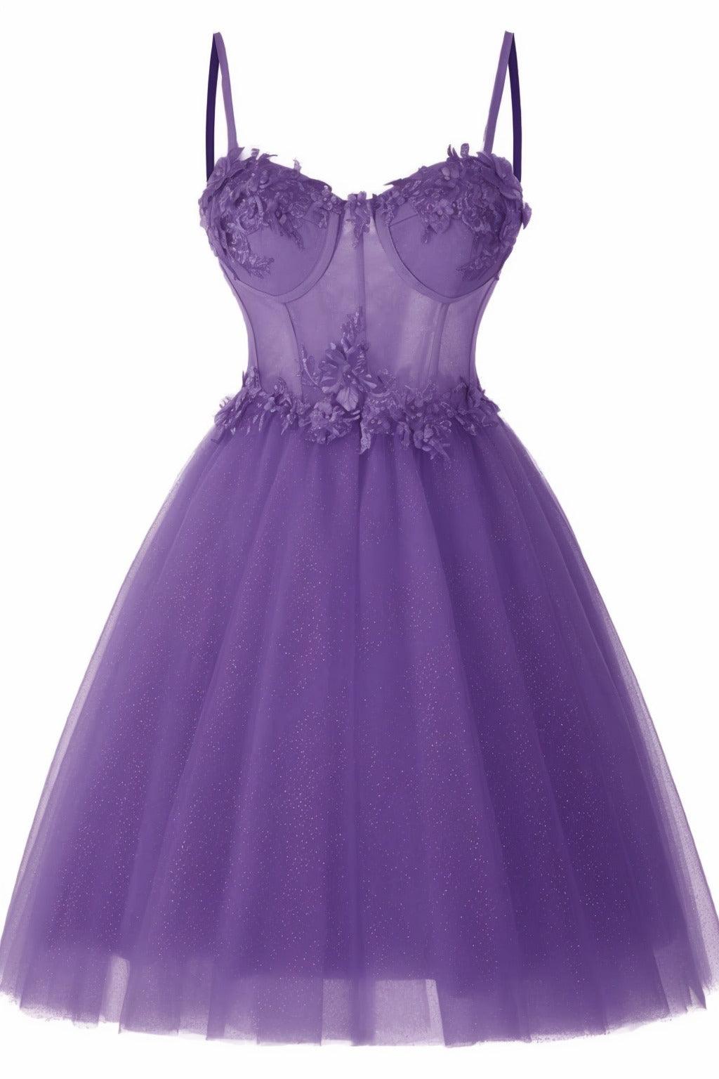 A-Line Short-Mini Tulle Prom Dress CS0400 - COCOMELODY