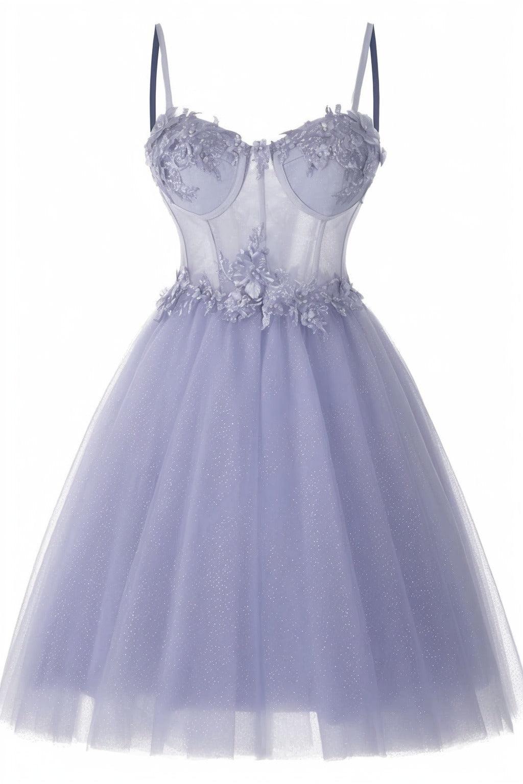 A-Line Short-Mini Tulle Prom Dress CS0400 - COCOMELODY