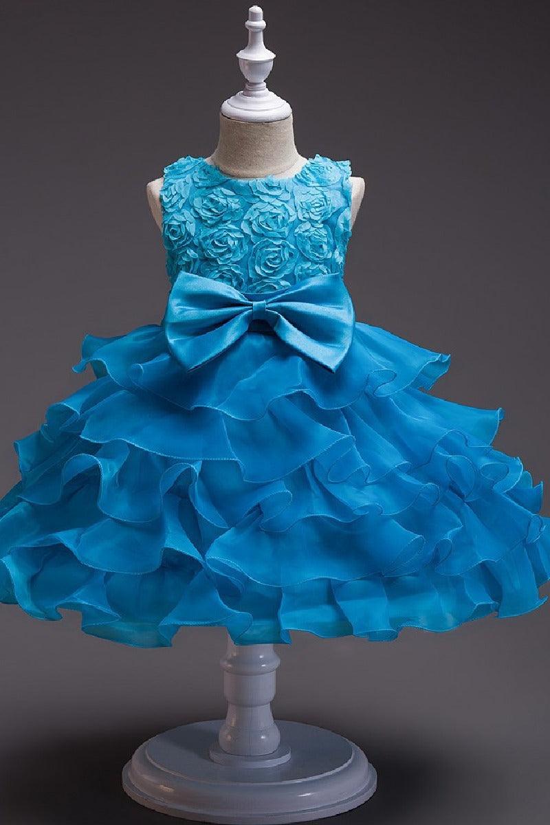 Ball Gown Scoop Neck Sleeveless Mini Organza Flower Girl Dresses 547048188211 - COCOMELODY