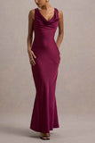 Trumpet-Mermaid Maxi Luxe Satin Semi-Formal Dresses 895917818892 - COCOMELODY