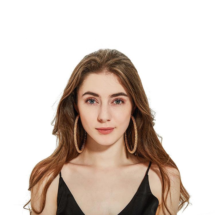 Exaggerated Big Earrings Niche Design Titanium Steel Gold-Plated Earrings 528512652147 - COCOMELODY