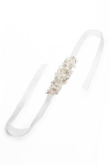 Tulle Wedding Sash With Rhinestone Imitation Pearl and Lace CC0076 - COCOMELODY