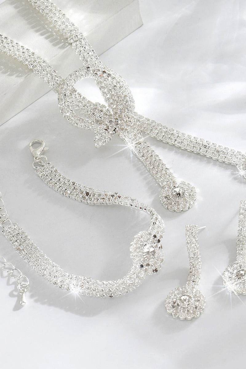 Gorgeous Zircon Earrings/Necklace Jewelry Sets (Set of 3) 912880691069 - COCOMELODY