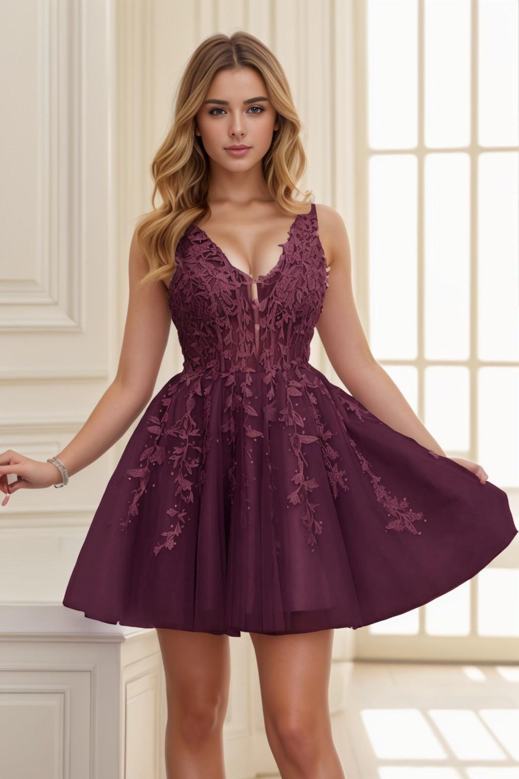 A-line Short-Mini Tulle Prom Dress CS0410 - COCOMELODY