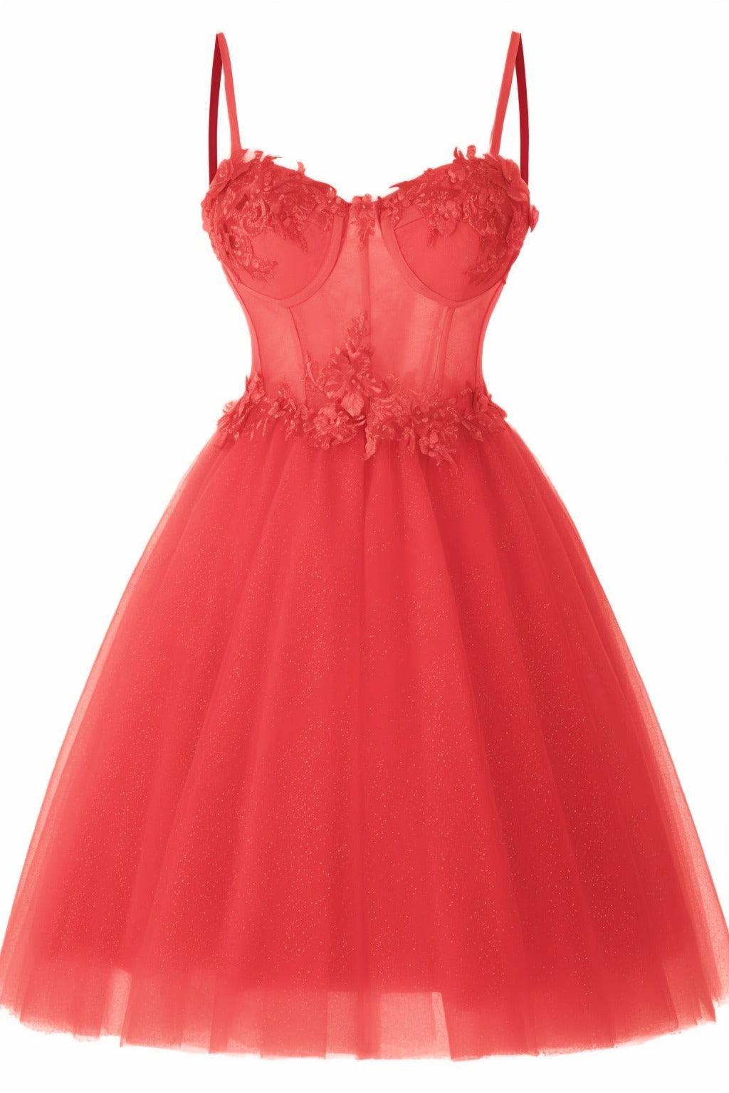 A-Line Short-Mini Tulle Prom Dress CS0400 - COCOMELODY