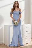 Trumpet-Mermaid Sweep-Brush Train Silk-Like Prom Dress CS0399 - COCOMELODY