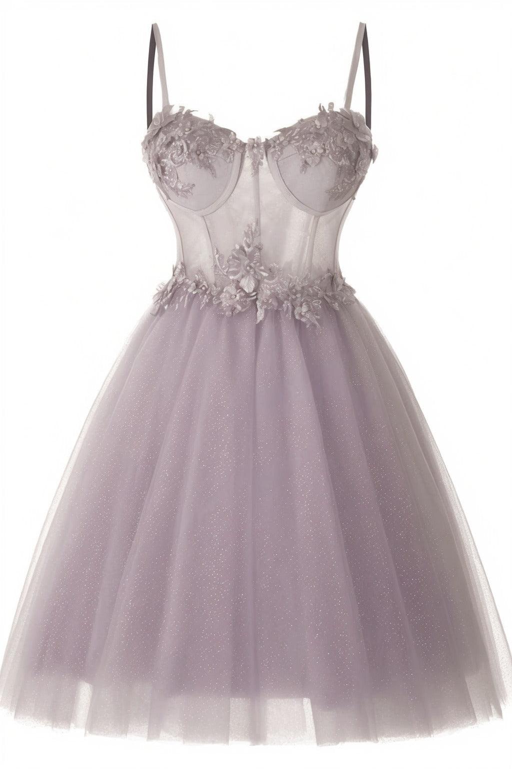 A-Line Short-Mini Tulle Prom Dress CS0400 - COCOMELODY
